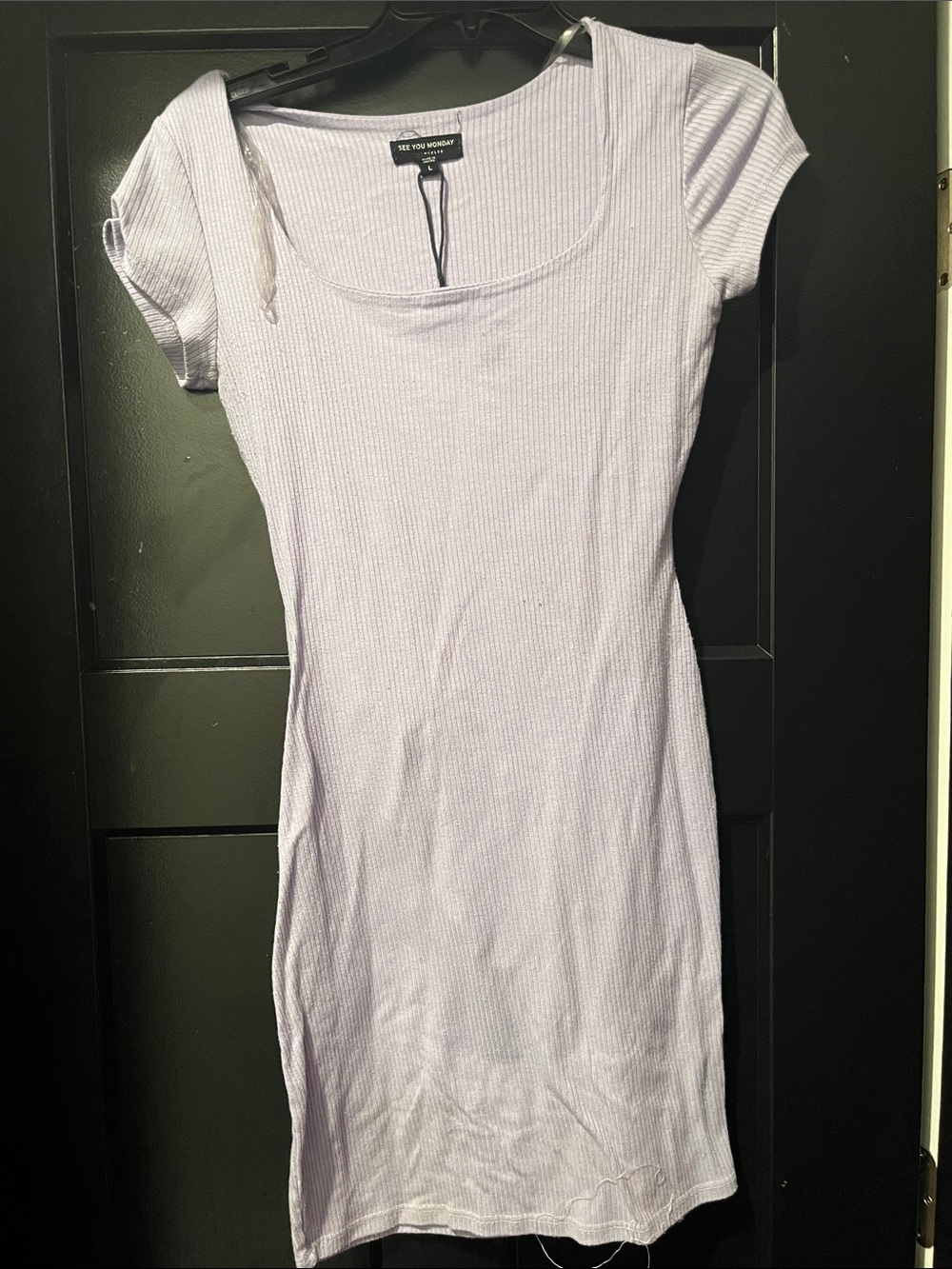See By Chloe Light Lilac Ribbed Scoop Neck Tunic Top